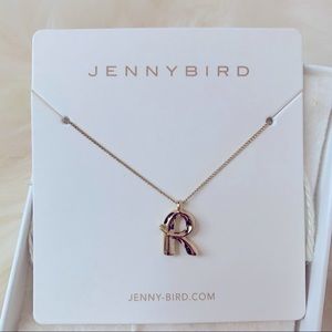 Jenny Bird “R” Monogram gold necklace